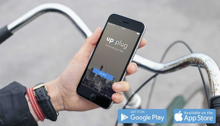 cell phone with upplug logo on screen